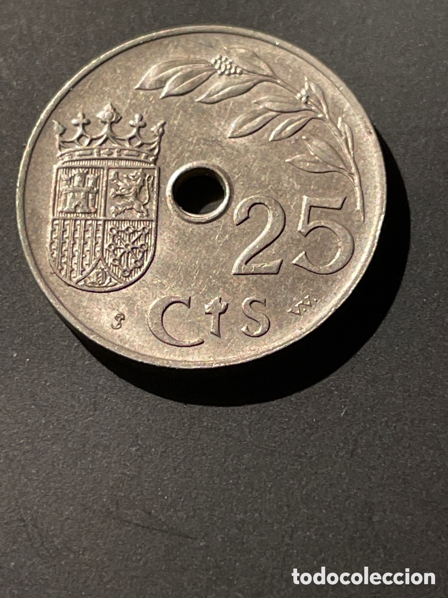 Monedas Franco: Espa&ntilde;a 25 ctm a&ntilde;o 1937 - Foto 2