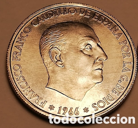 Monedas Franco: 50 C&Eacute;NTIMOS ESPA&Ntilde;A 1966 *73 S/C - Foto 3