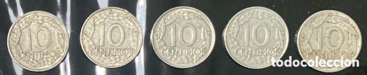 Monedas Franco: 5 monedas 10 centimos - Foto 2
