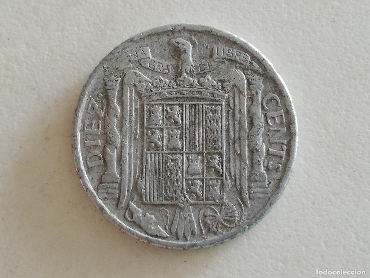 Monedas Franco: MONEDA 10 CENTIMOS 1945, ALUMINIO - Foto 2