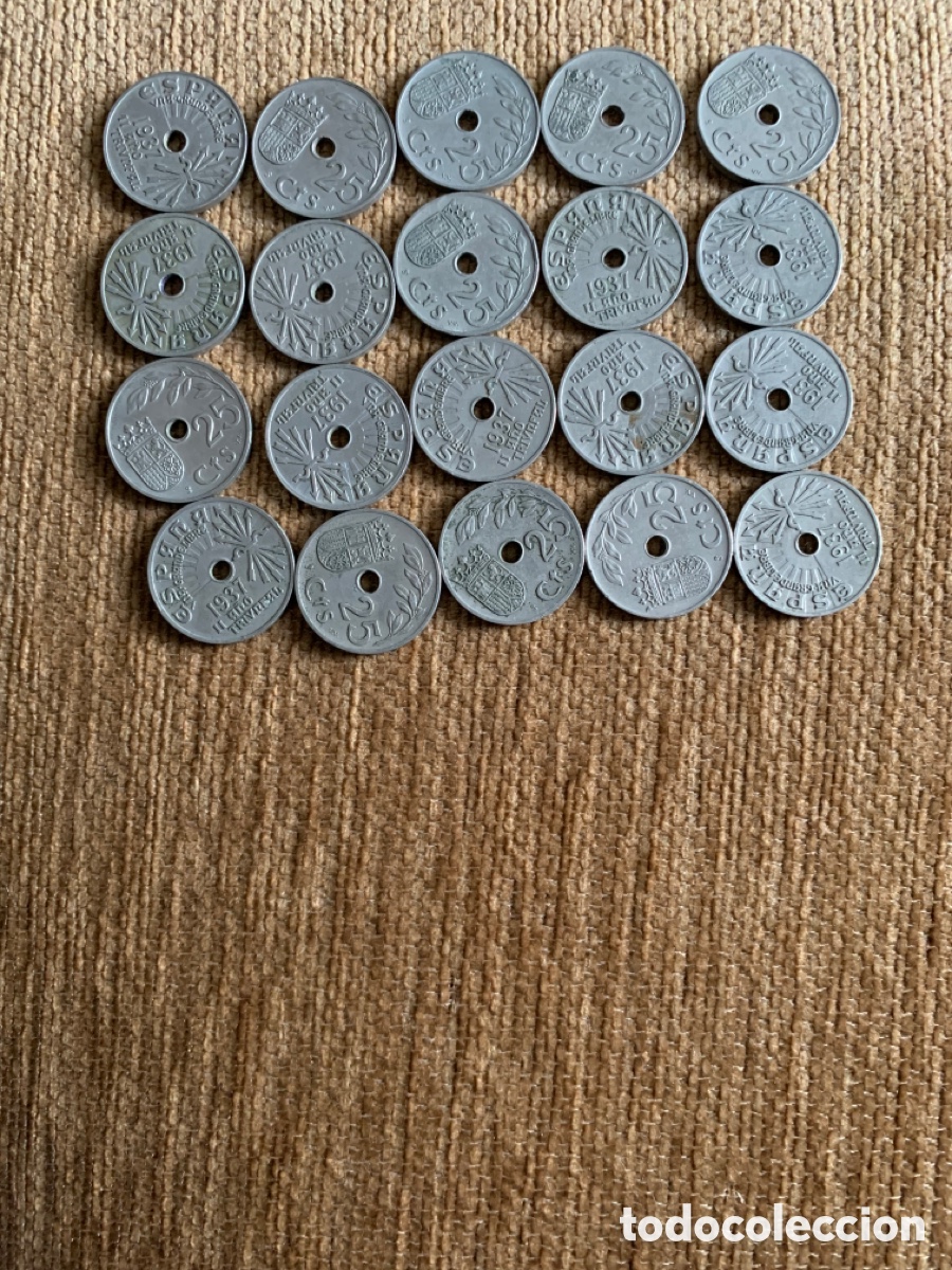 Monedas Franco: 20 MONEDAS 25 CENTIMOS 1937 - Foto 1