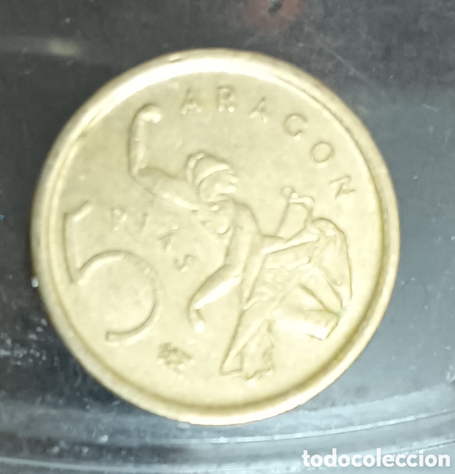 Monedas Franco: Moneda de 5 pesetas de 1994, Arag&oacute;n - Foto 1