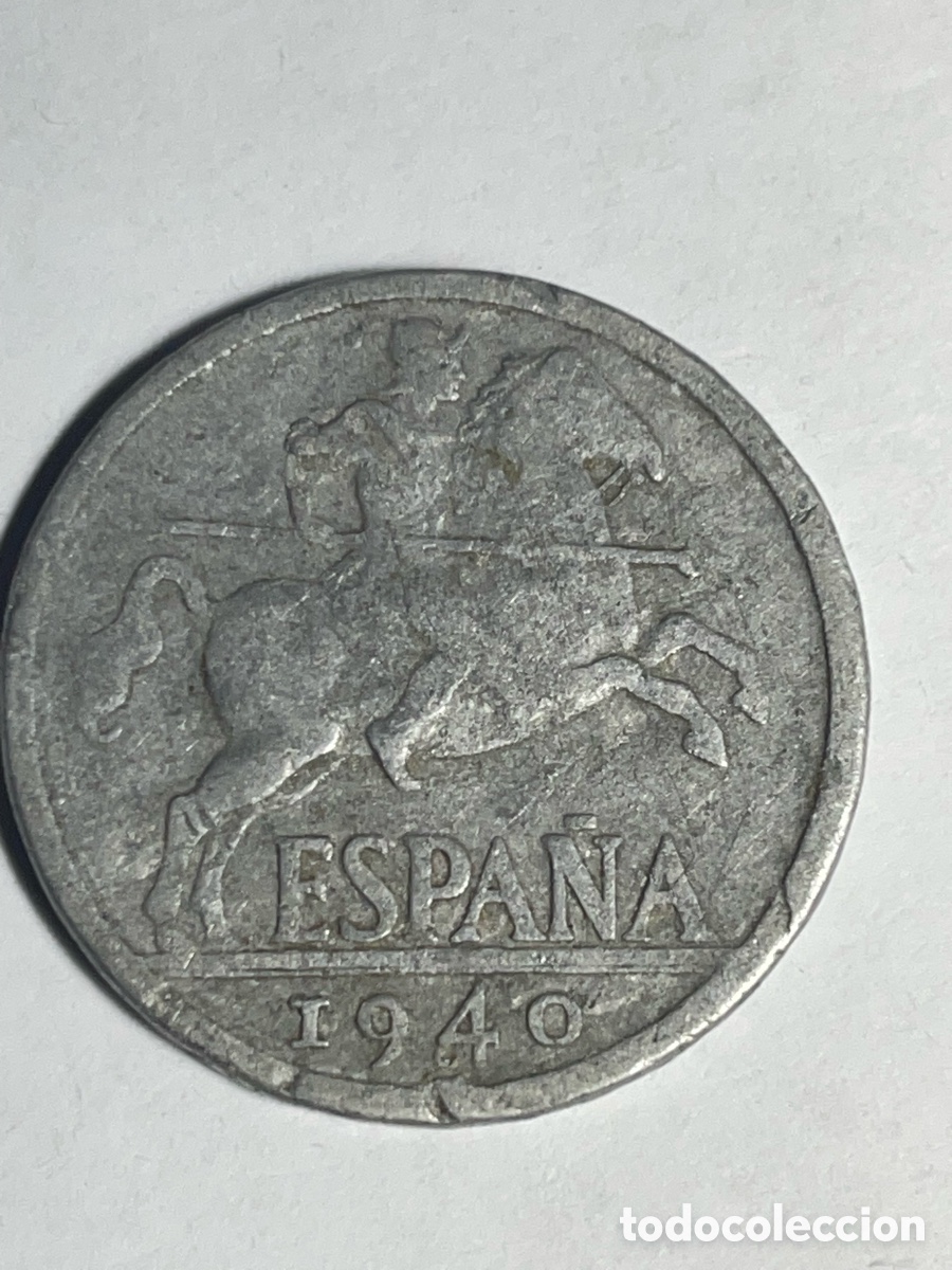 Monedas Franco: 10 c&eacute;ntimos moneda de Espa&ntilde;a 1940 Madrid - Foto 2