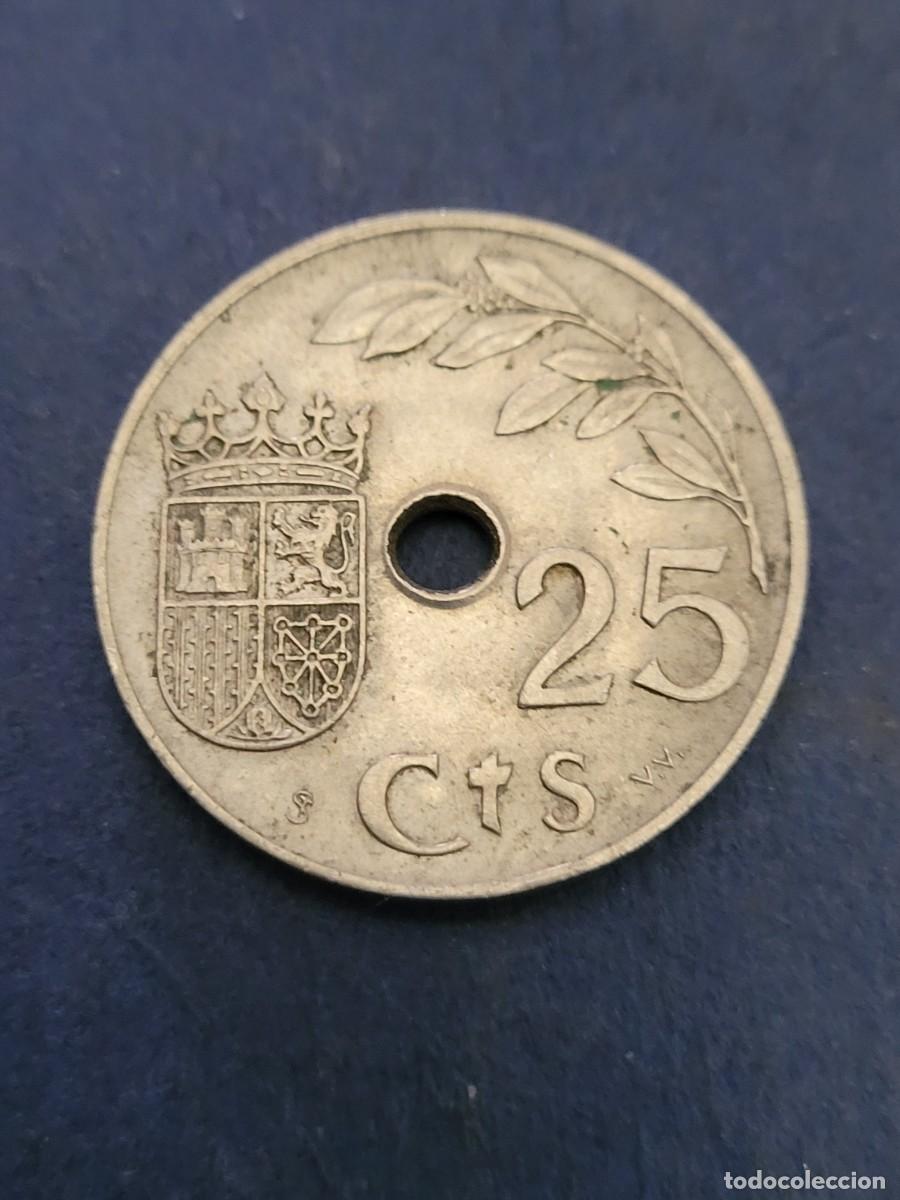 Monedas Franco: Moneda 25 c&eacute;ntimos 1937 Espa&ntilde;a - Foto 2