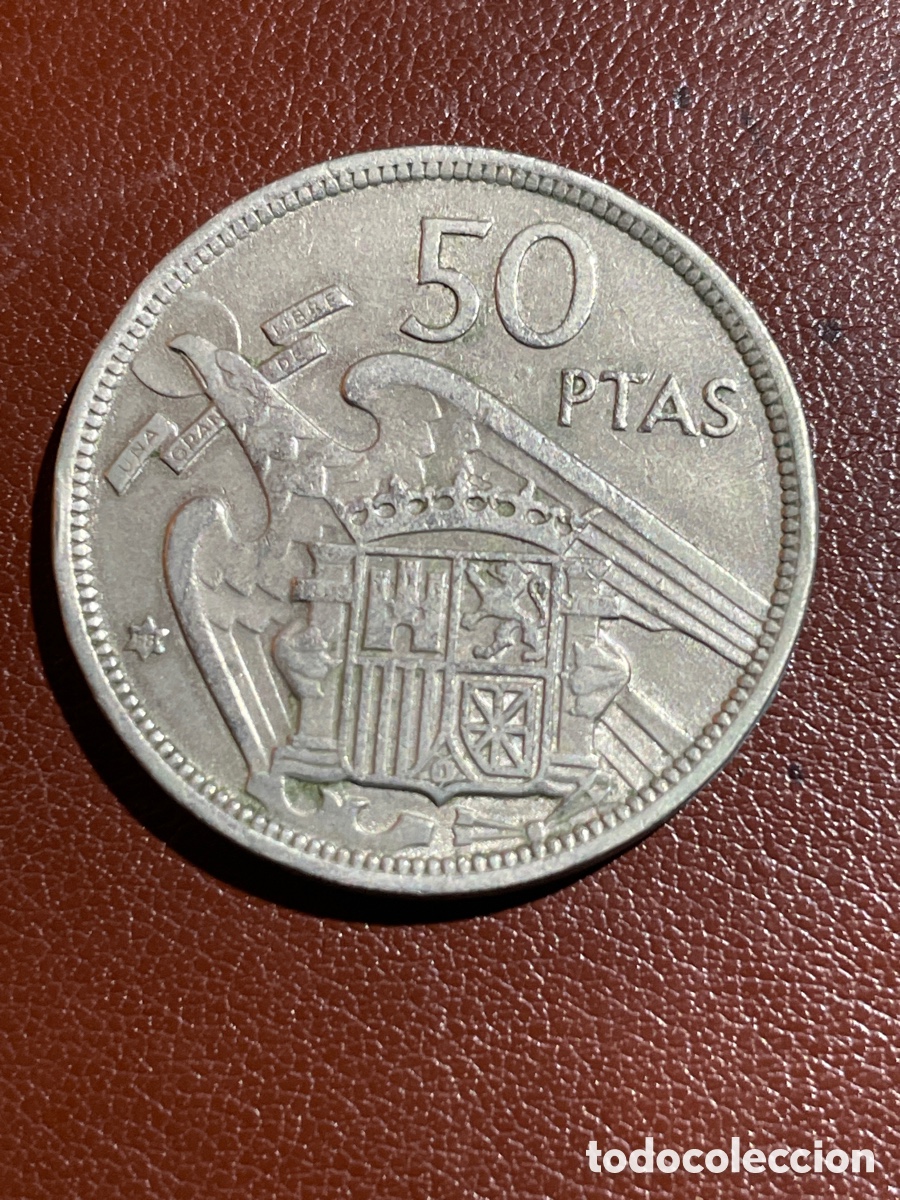 Monedas Franco: 50 pts Estado espa&ntilde;ol 1957 - Foto 1