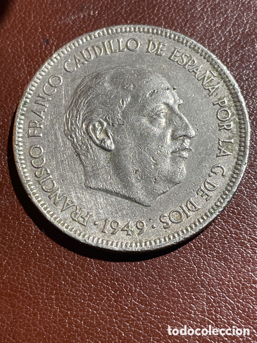 Monedas Franco: 5 ptas a&ntilde;o 1949 estrella 50 - Foto 2