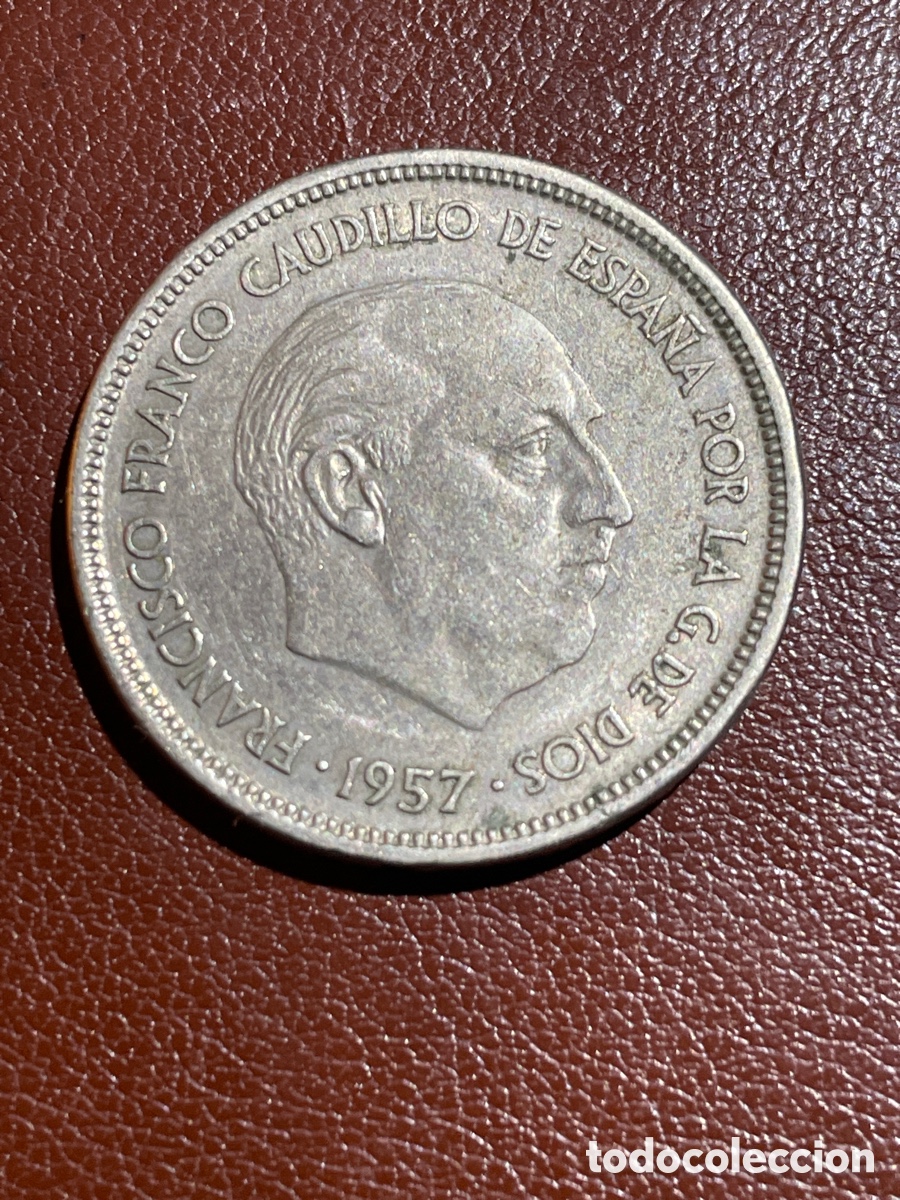 Monedas Franco: 25 ptas 1957 Estado espa&ntilde;ol - Foto 2