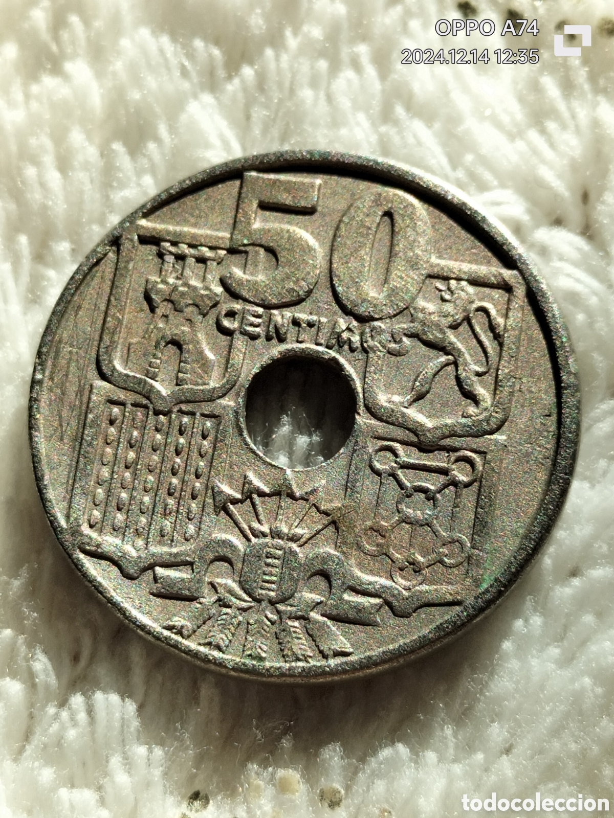 Monedas Franco: Moneda de 50 c&eacute;ntimos espa&ntilde;a - Foto 1