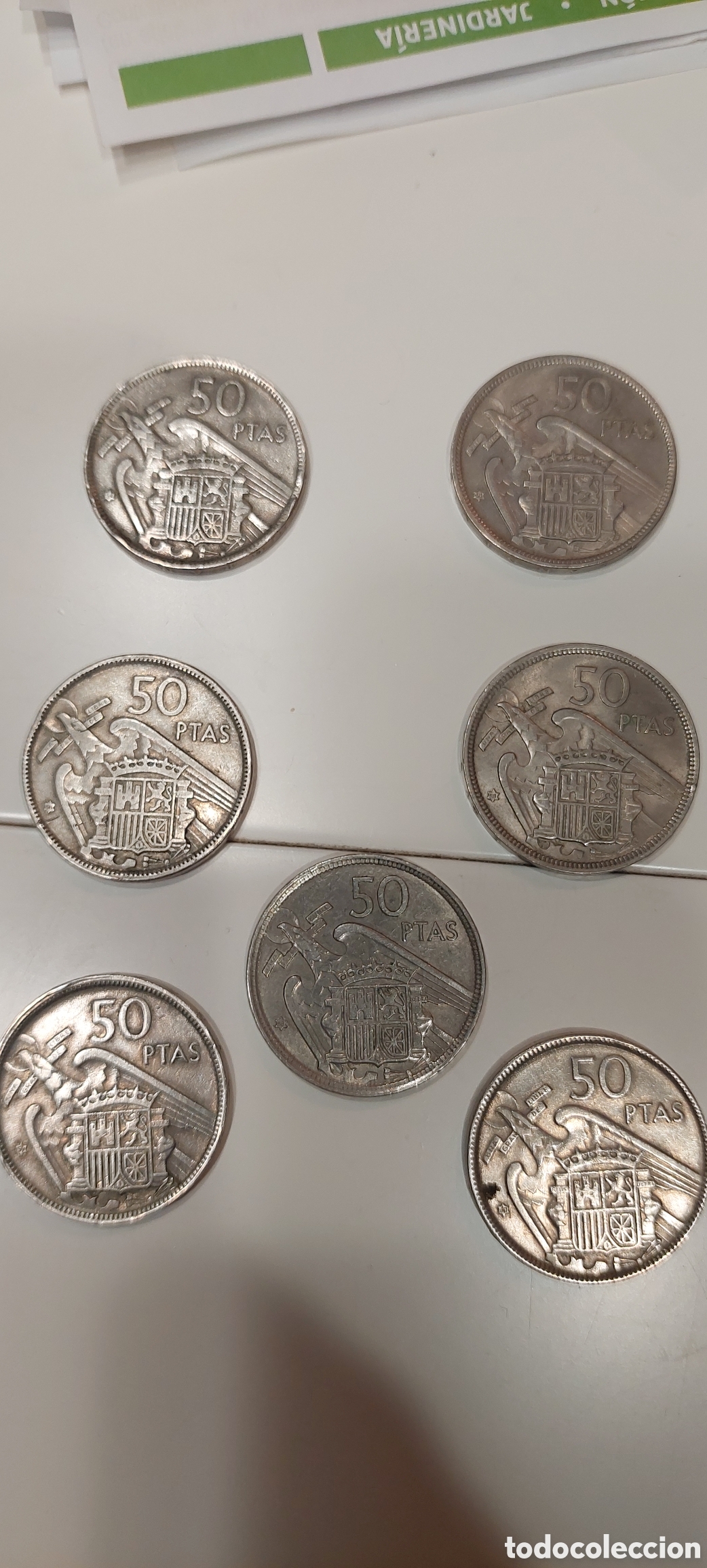 Monedas Franco: Lote 7 moneda pts 1937. - Foto 2