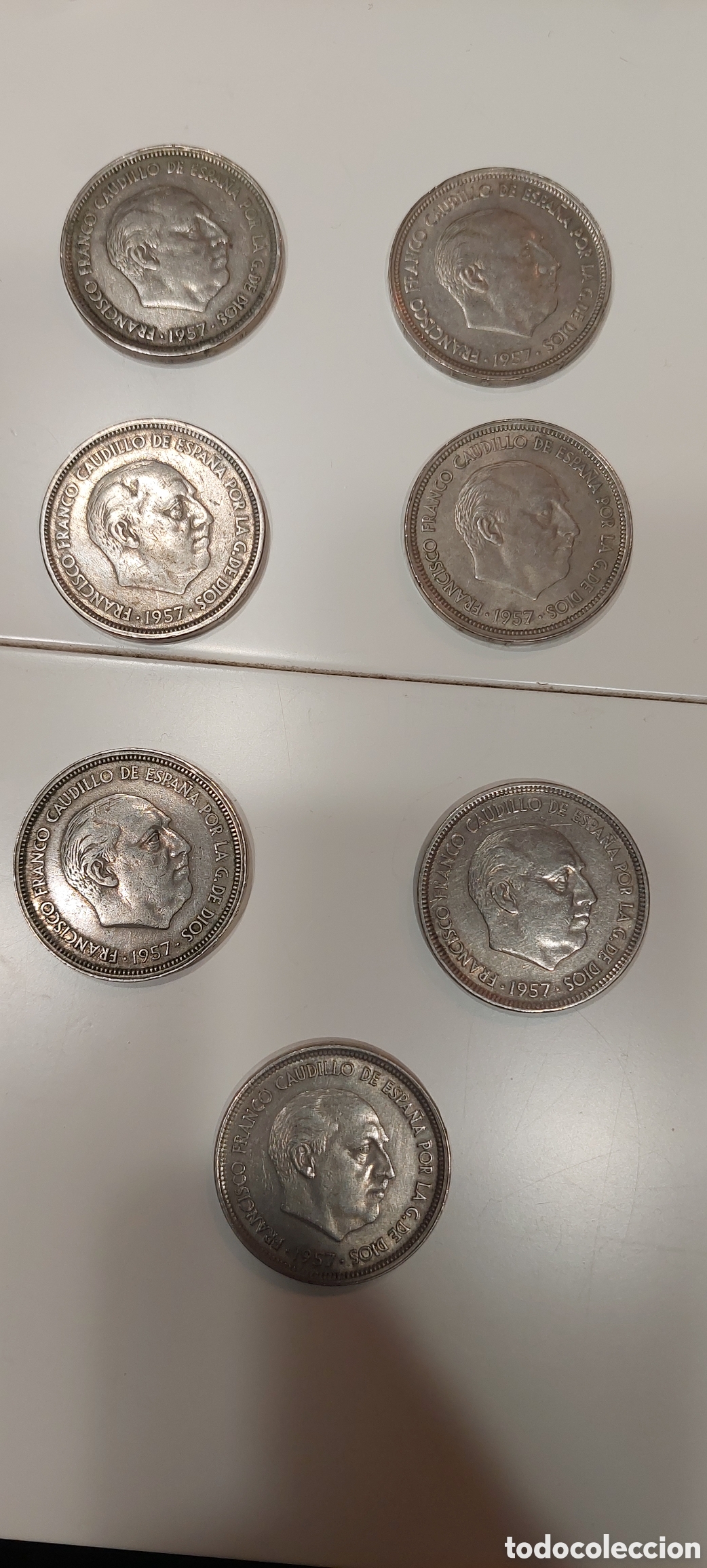 Monedas Franco: Lote 7 moneda pts 1937. - Foto 1