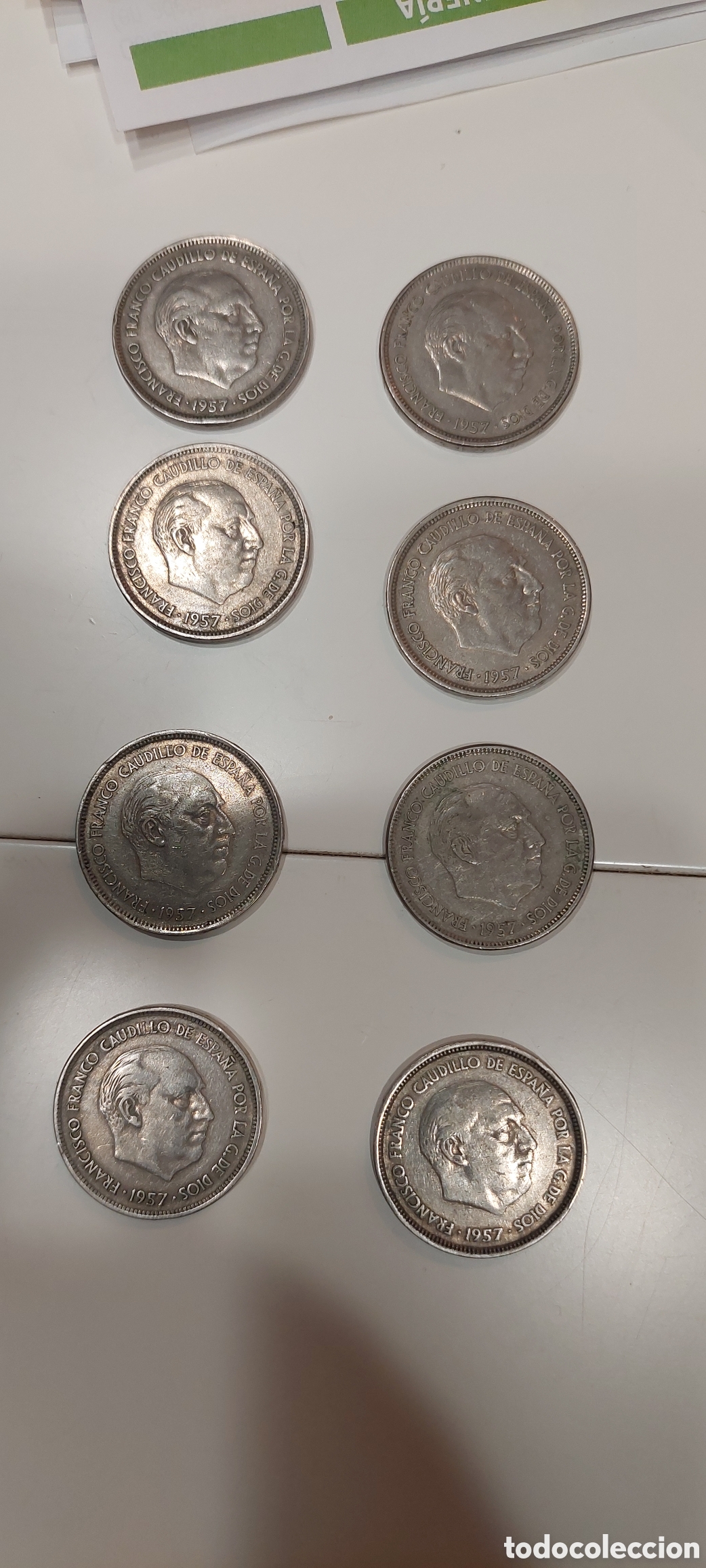 Monedas Franco: 8 monedas de 25 pts 1957 - Foto 1