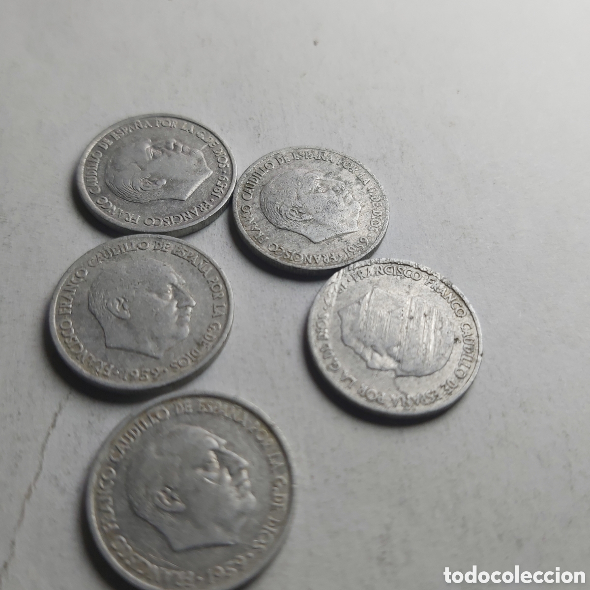 Monedas Franco: 5 MONEDAS DE 10 CEN DE 1959 - Foto 3