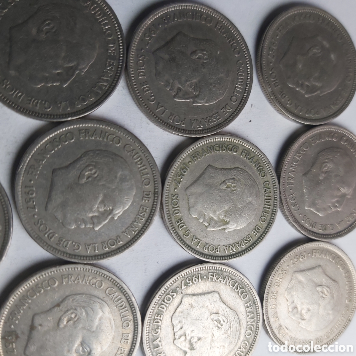 Monedas Franco: 10MONEDAS DE 5 PST 1957 - Foto 2
