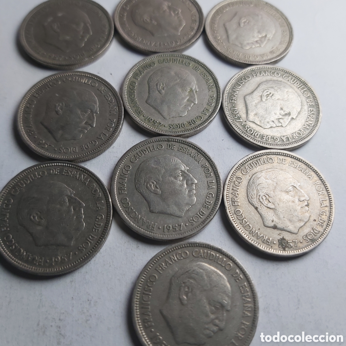 Monedas Franco: 10MONEDAS DE 5 PST 1957 - Foto 4