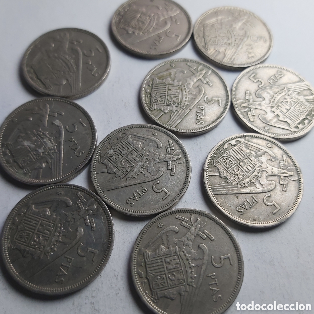 Monedas Franco: 10MONEDAS DE 5 PST 1957 - Foto 6