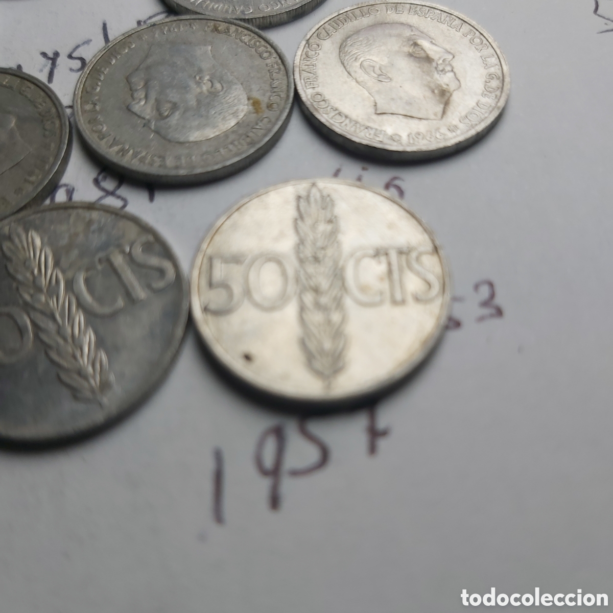 Monedas Franco: 22MONEDAS DE 50 CENTIMOS 1966 - Foto 3