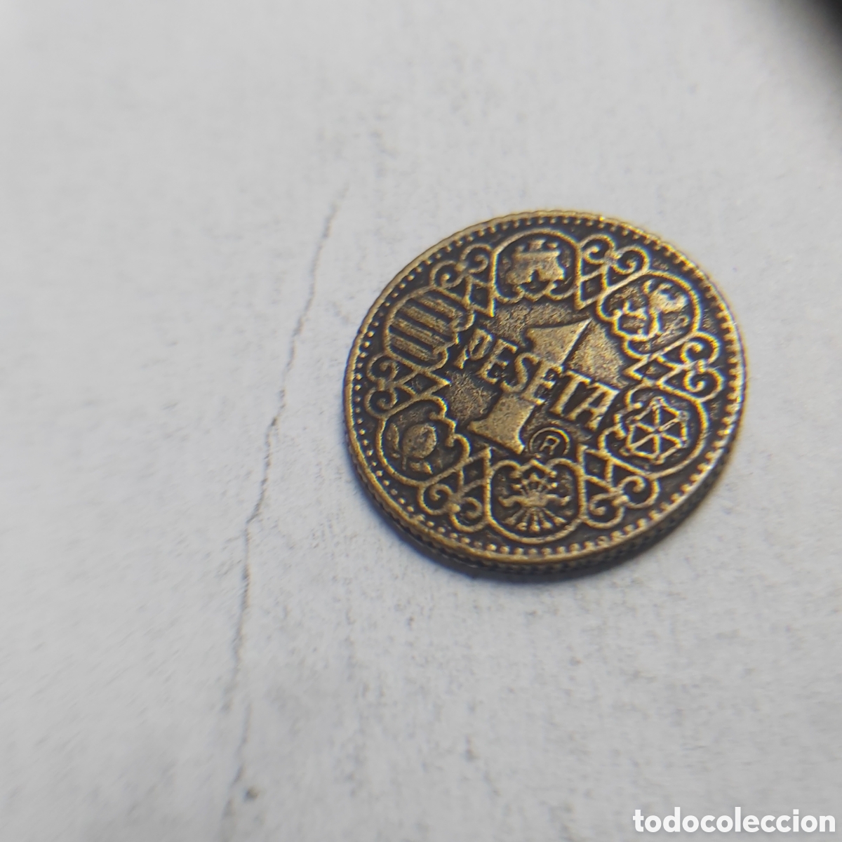 Monedas Franco: MONEDA DE 1 PESETA 1944 - Foto 3