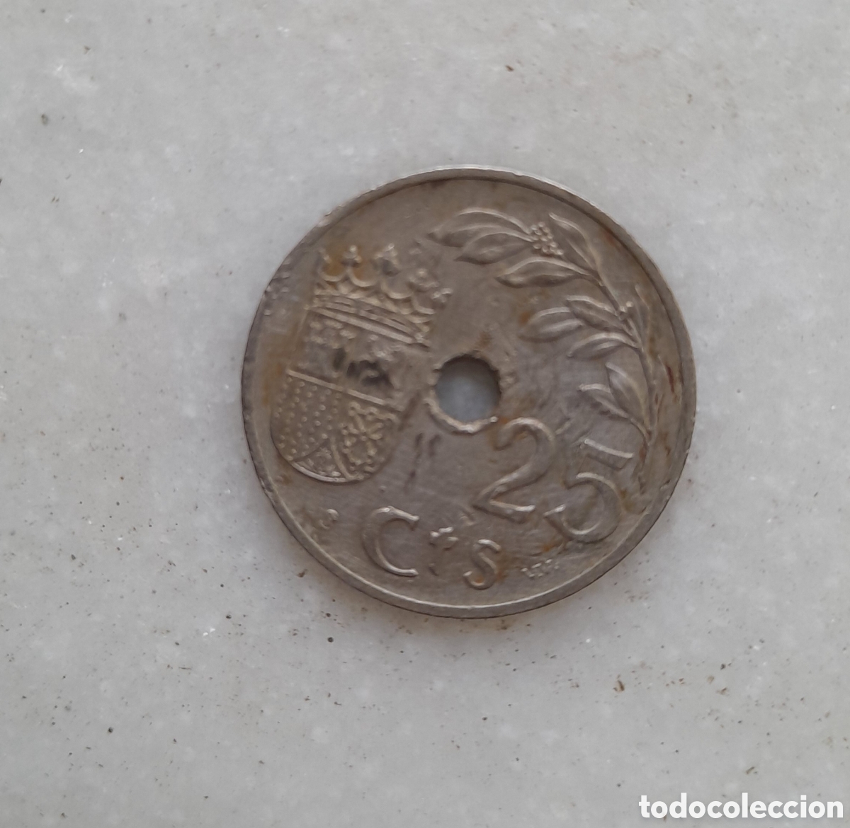Monedas Franco: Moneda de 25 c&eacute;ntimos de 1937 - Foto 1