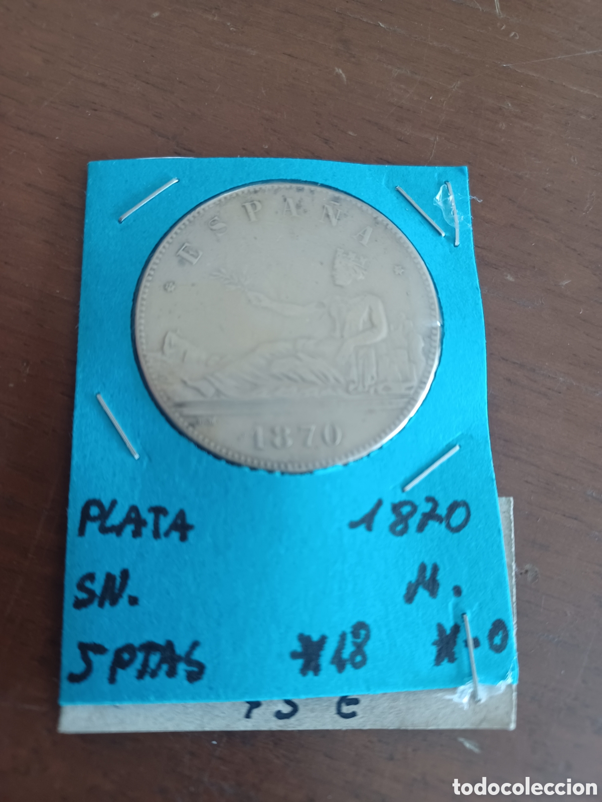 Monedas Franco: Moneda de 5 pesetas a&ntilde;o 1870 - Foto 1