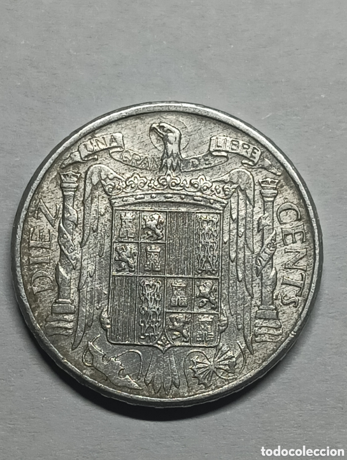 Monedas Franco: Moneda 10 C&eacute;ntimos 1953 - Estado Espa&ntilde;ol - Foto 4