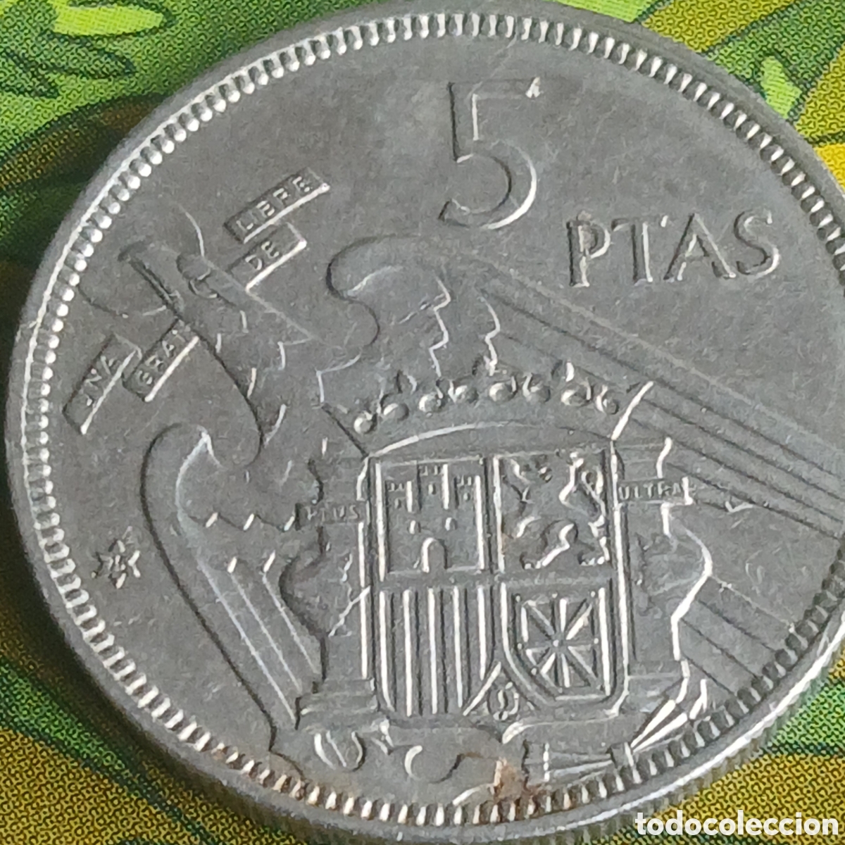 Monedas Franco: Moneda 5 pesetas 1957 - Foto 1