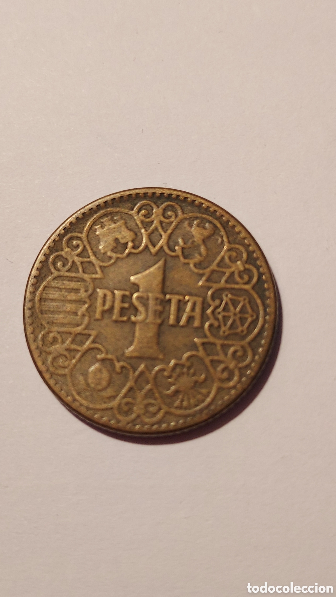 Monedas Franco: 2 monedas de 1 peseta de 1944 - Foto 1