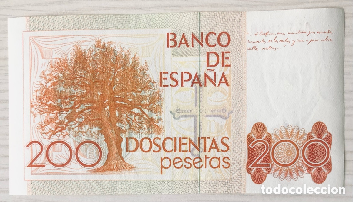 Monedas Franco: Billete de 200 pesetas - Foto 2