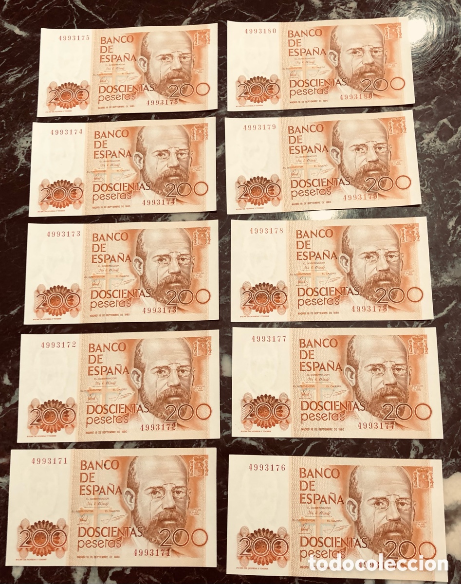Monedas Franco: Billete de 200 pesetas - Foto 3