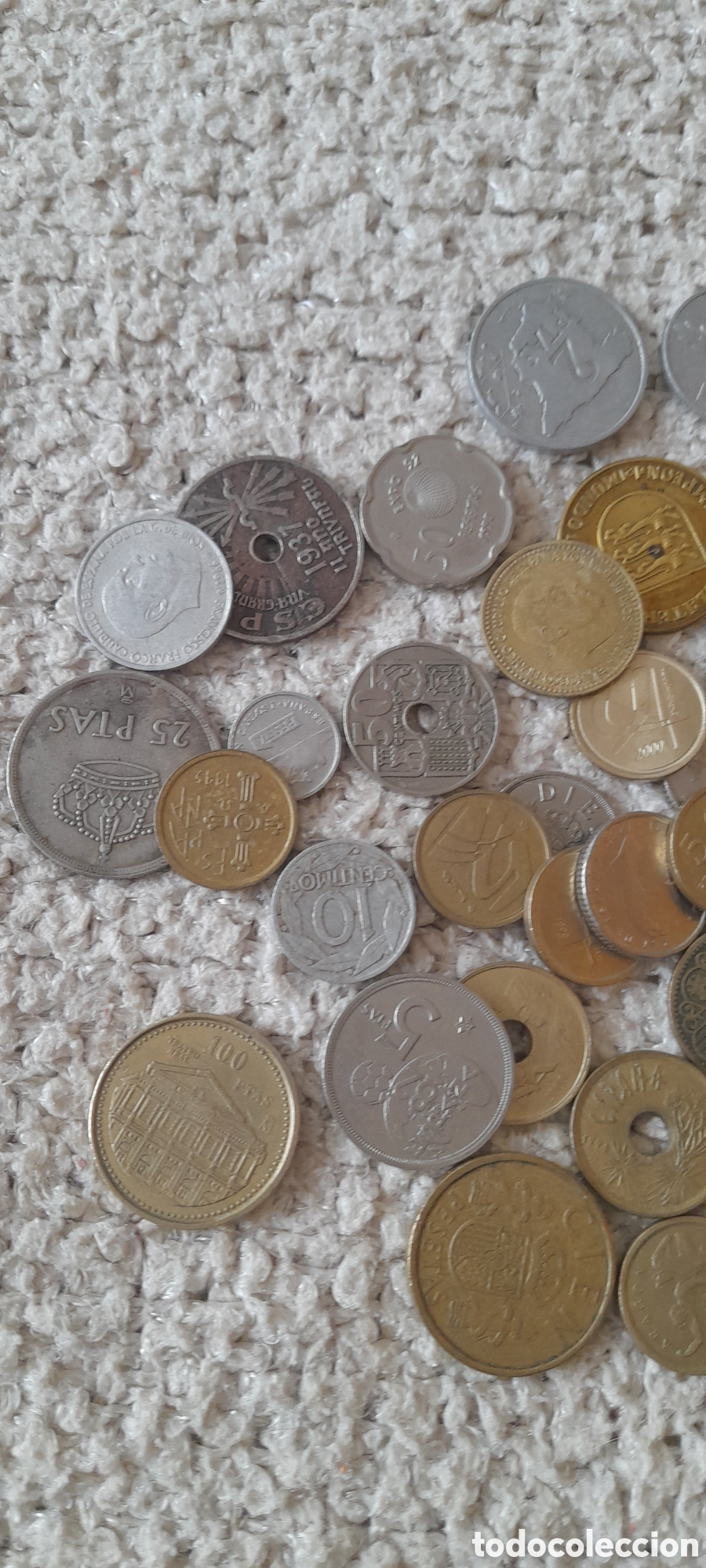 Monedas Franco: Monedas varias de Espa&ntilde;a antiguas - Foto 4