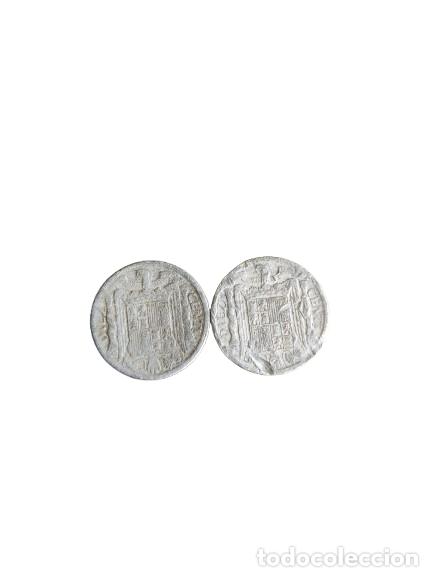Monedas Franco: Lote de 2 monedas de 10 c&eacute;ntimos - Espa&ntilde;a 1945 - Foto 2