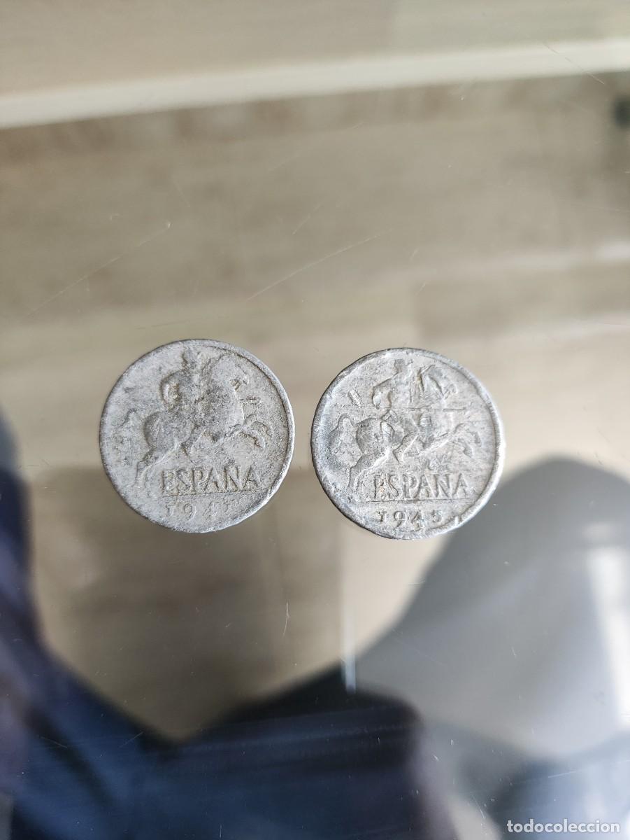 Monedas Franco: Lote de 2 monedas de 10 c&eacute;ntimos - Espa&ntilde;a 1945 - Foto 3