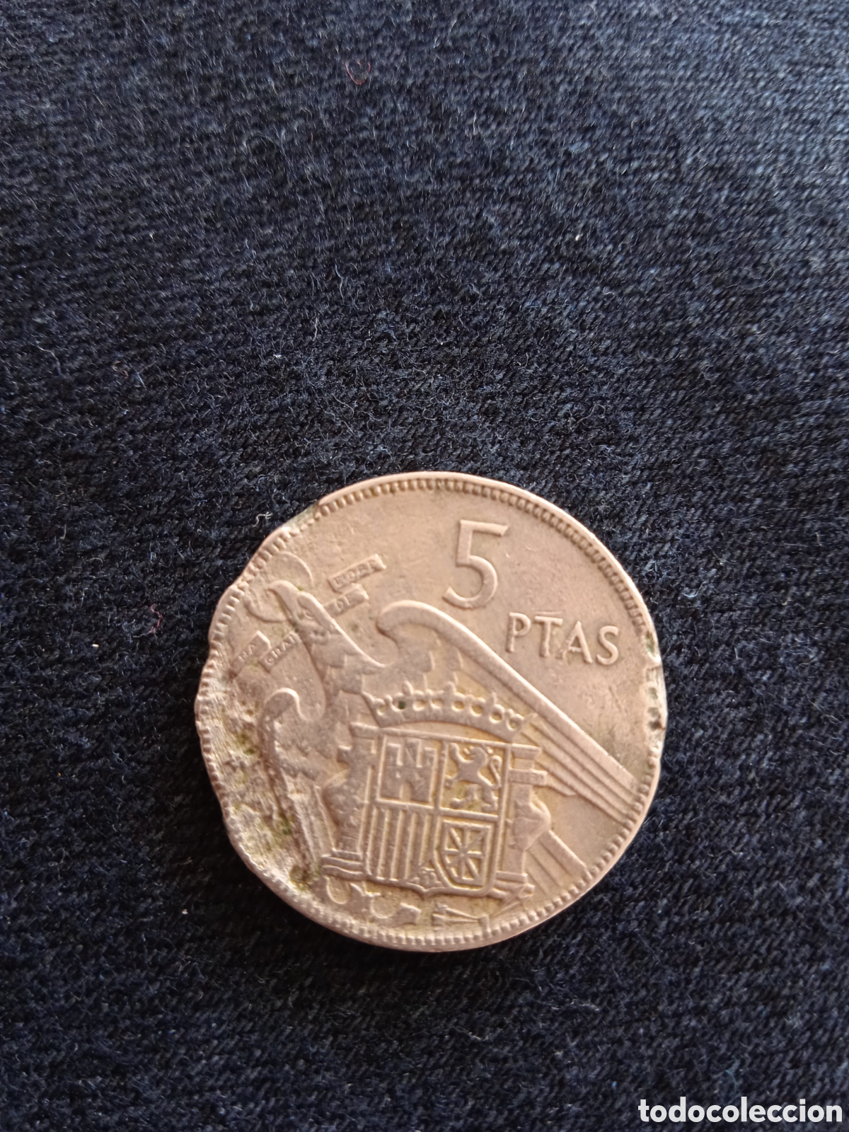 Monedas Franco: Moneda 5 pesetas a&ntilde;o 1957 - Foto 2