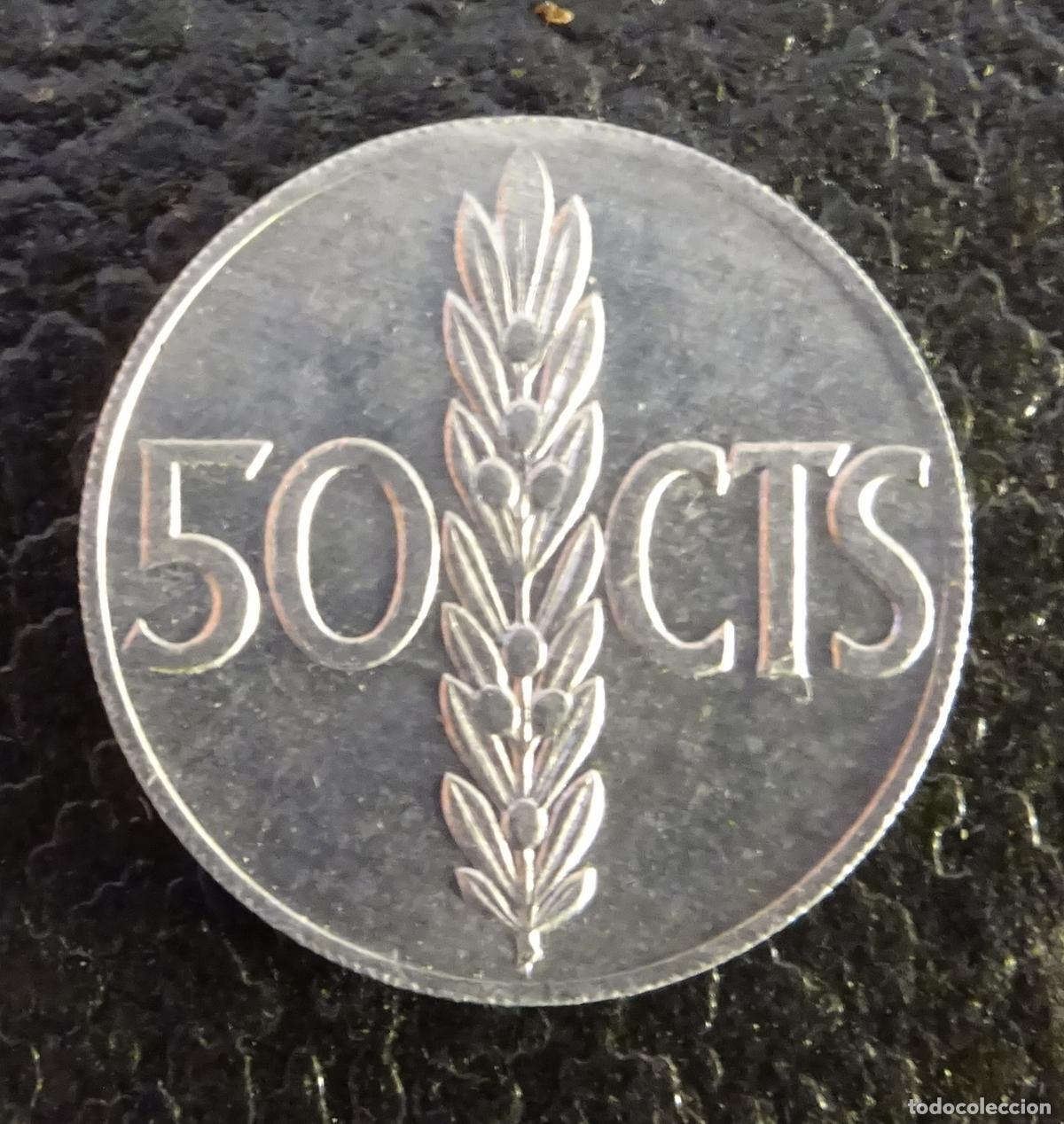 Monedas Franco: ESPA&Ntilde;A 50 C&Eacute;NTIMOS 1966 * 19-71 - Foto 2