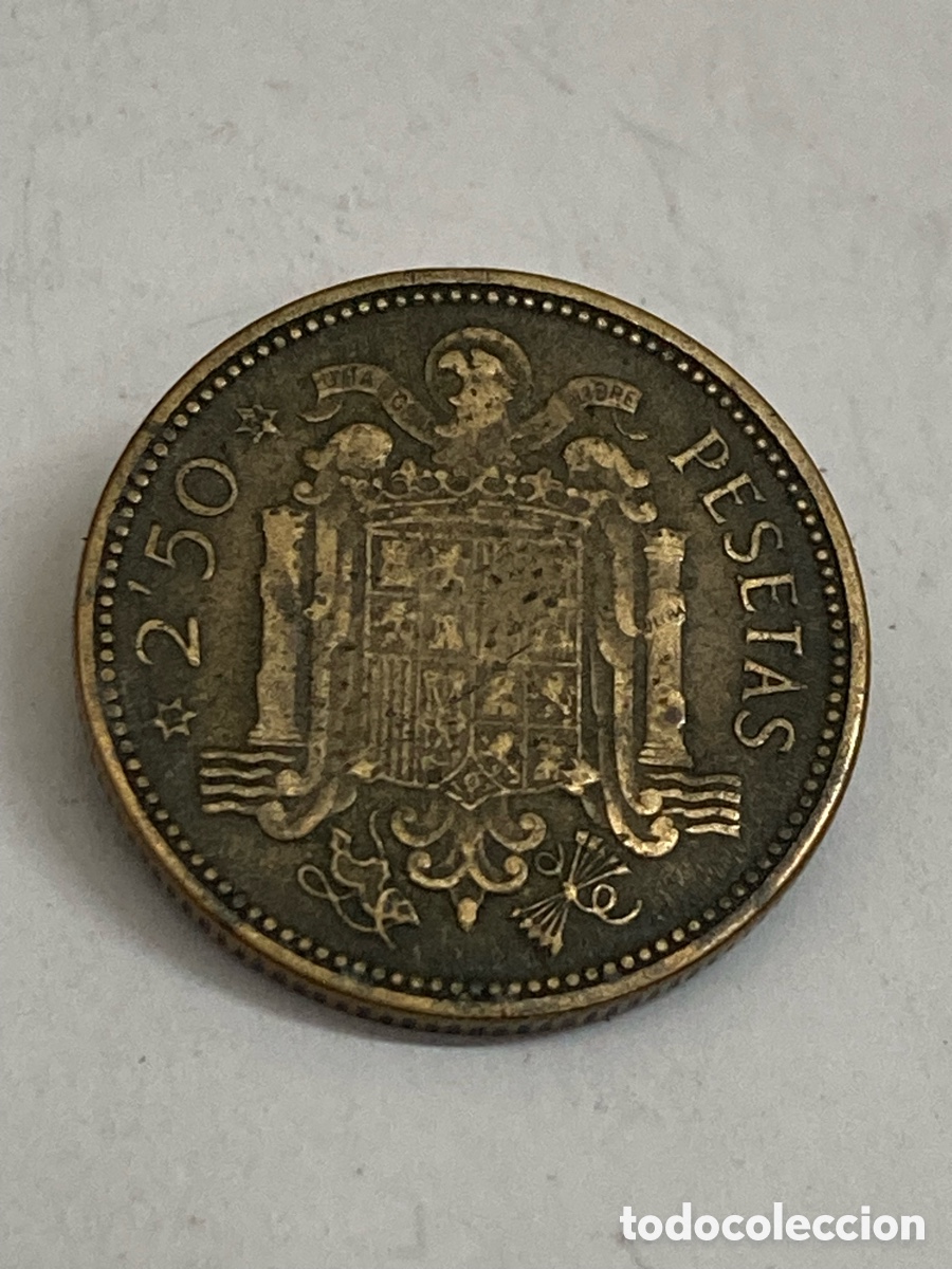 Monedas Franco: Moneda de 2,5 pesetas 1953 E19 54 X49 - Foto 2