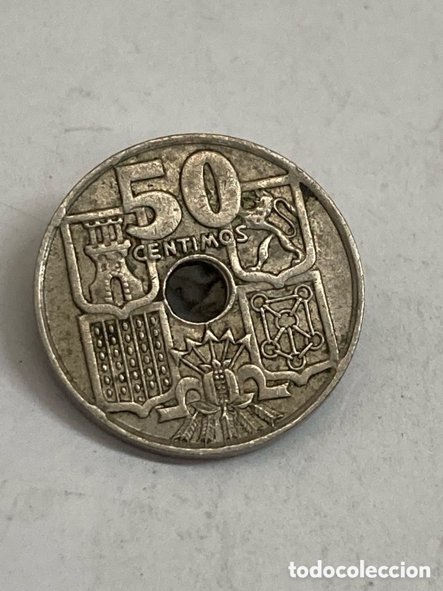 Monedas Franco: Moneda 50 c&eacute;ntimos 1949 E19 62 J62 - Foto 1