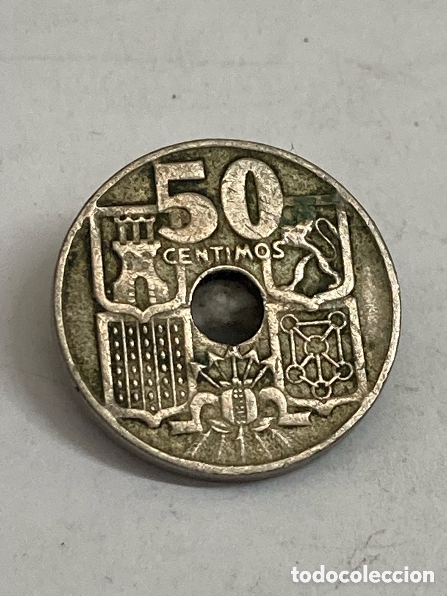 Monedas Franco: Moneda 50 c&eacute;ntimos 1949 E19 J62 - Foto 1