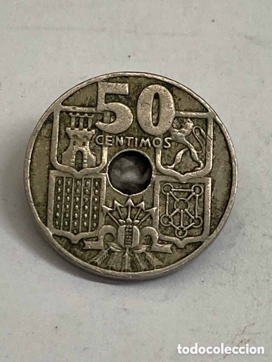 Monedas Franco: Moneda 50 c&eacute;ntimos 1949 E19 62 J62 - Foto 2