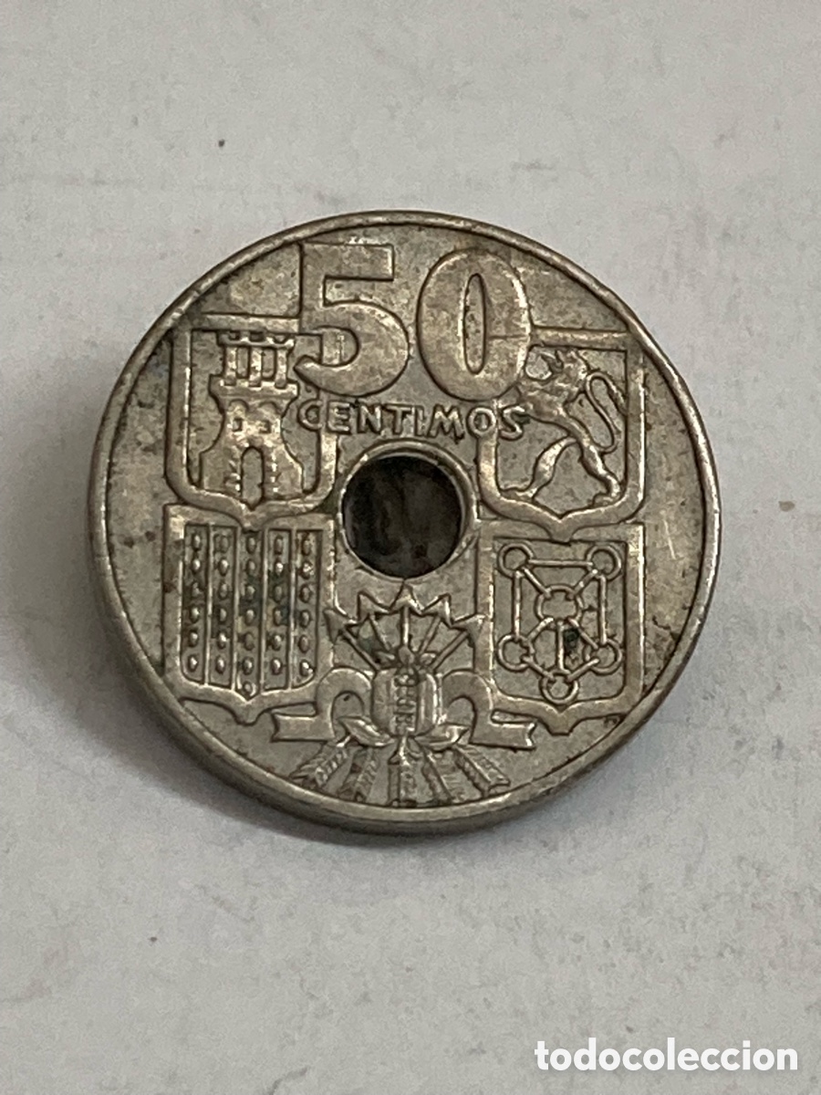 Monedas Franco: Moneda 50 c&eacute;ntimos 1949 E19 62 J62 - Foto 1