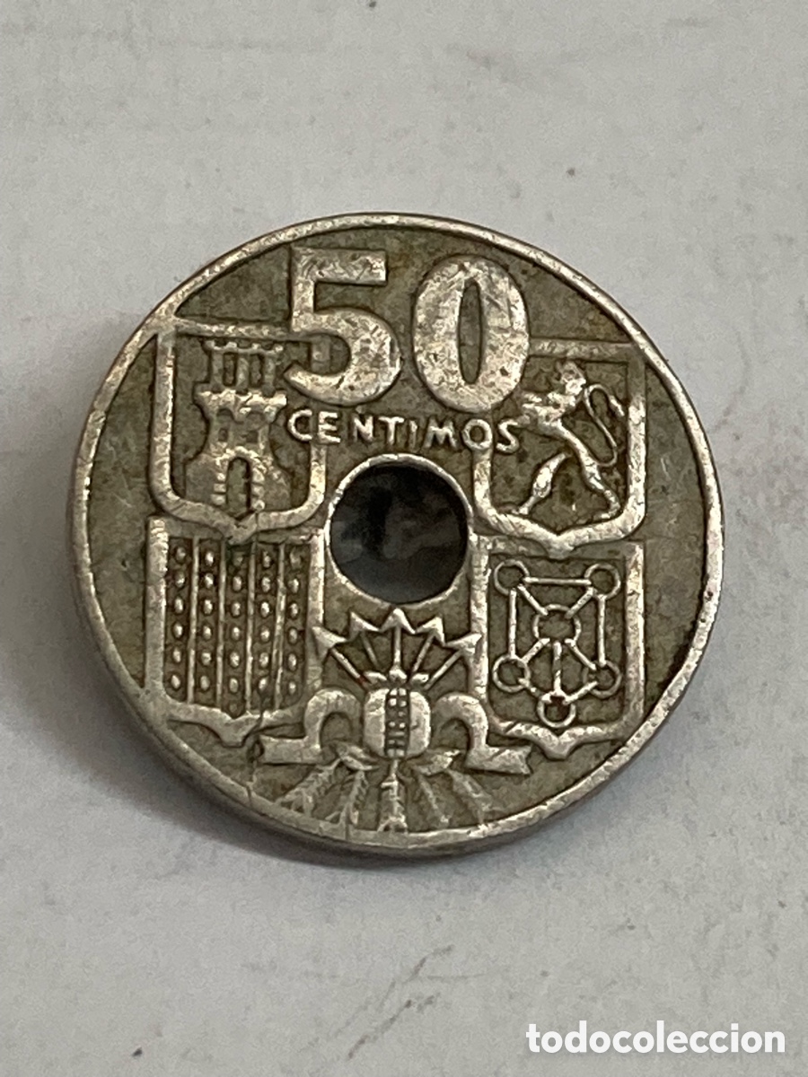 Monedas Franco: Moneda 50 c&eacute;ntimos 1949 E19 J62 - Foto 2