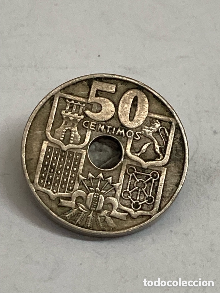 Monedas Franco: Moneda 50 c&eacute;ntimos 1949 E19 53 J62 - Foto 2