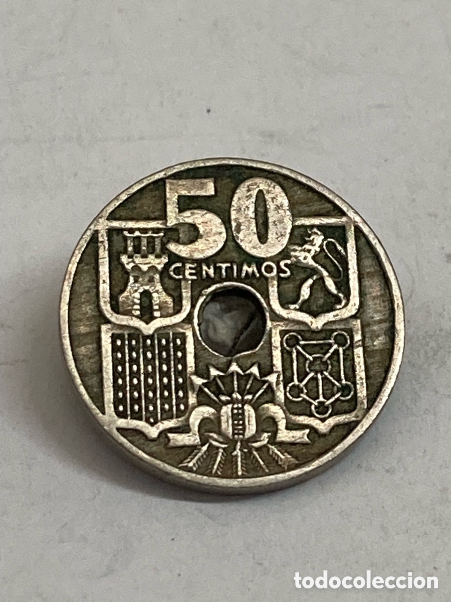 Monedas Franco: Moneda 50 c&eacute;ntimos 1949 E19 52 J62 - Foto 2