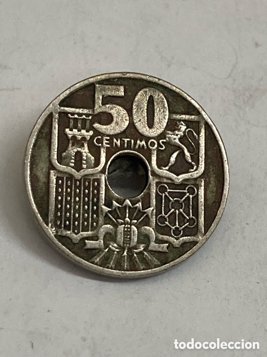 Monedas Franco: Moneda 50 c&eacute;ntimos 1949 E19 52 J62 - Foto 2