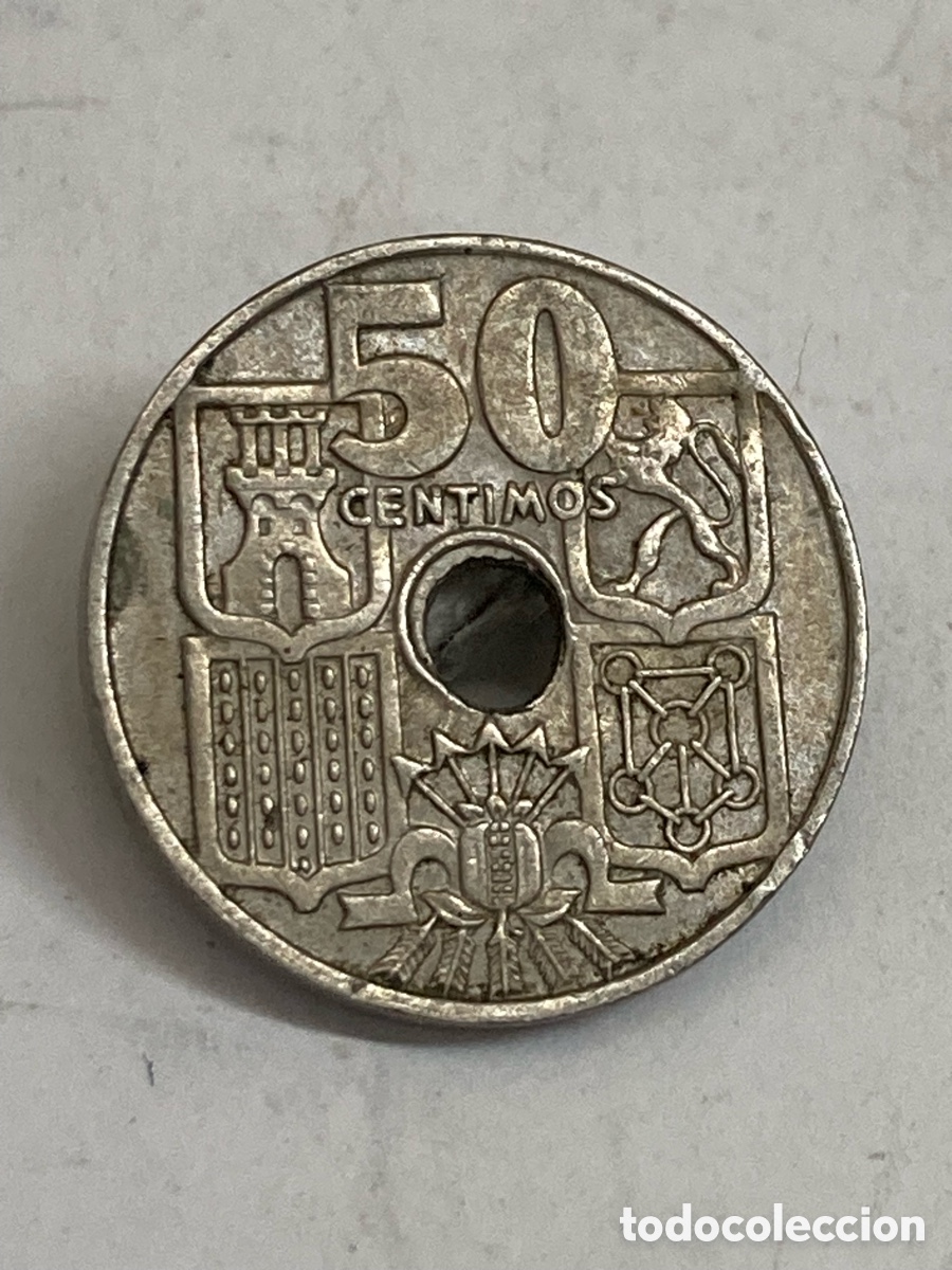 Monedas Franco: Moneda 50 c&eacute;ntimos 1949 E19 62 J62 - Foto 2