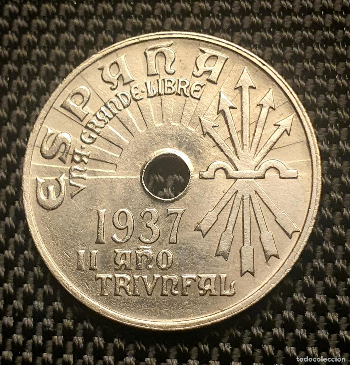 Monedas Franco: Moneda 25 centimos a&ntilde;o 1937 * Nueva sin circular - Foto 1