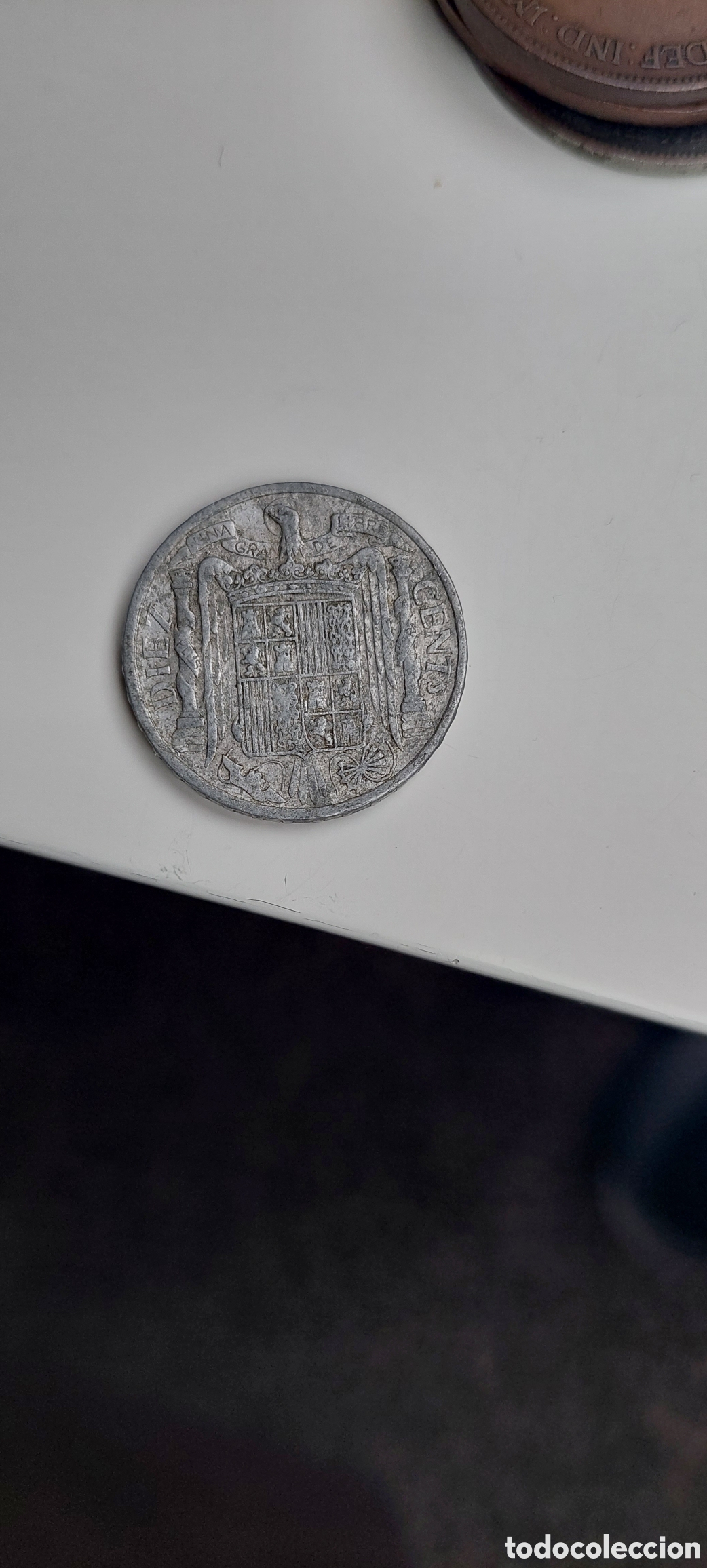 Monedas Franco: 10 Centimos 1945. Alum - Foto 2