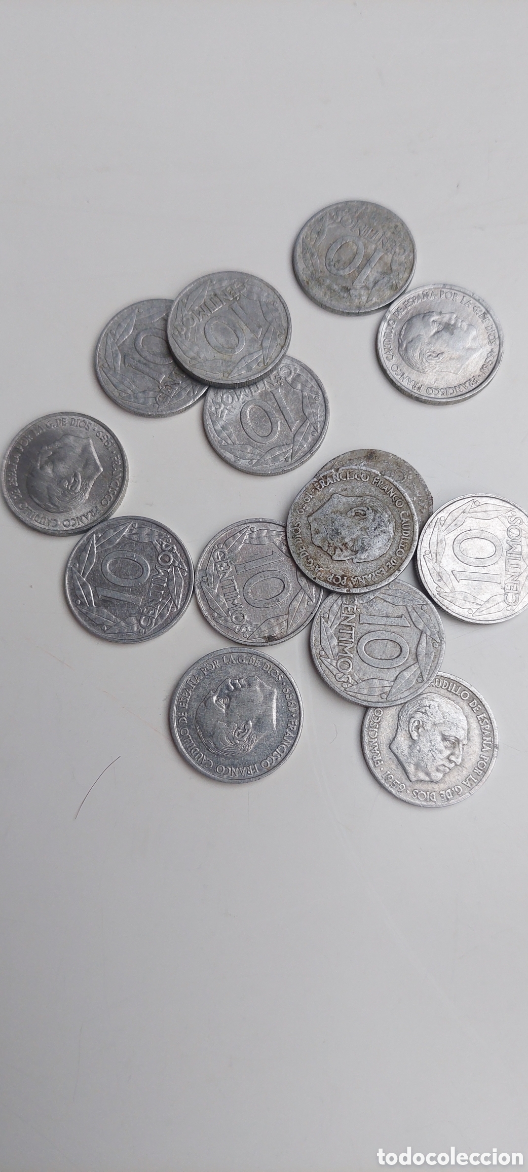 Monedas Franco: Lote 14 de 10 cent.1959. - Foto 2