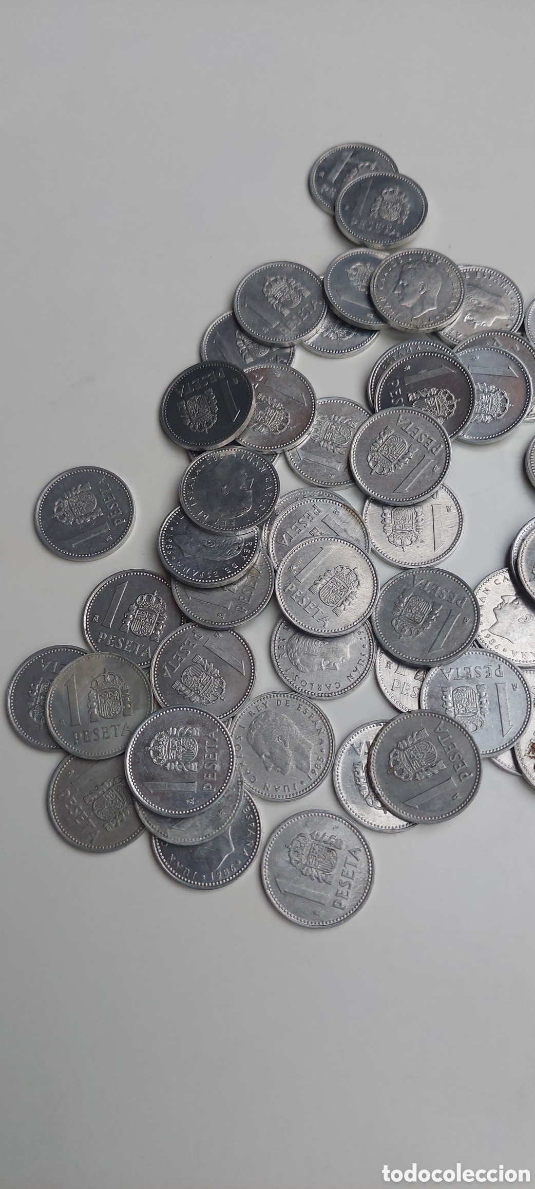 Monedas Franco: Lote 77 monedas 1 peseta - Foto 3