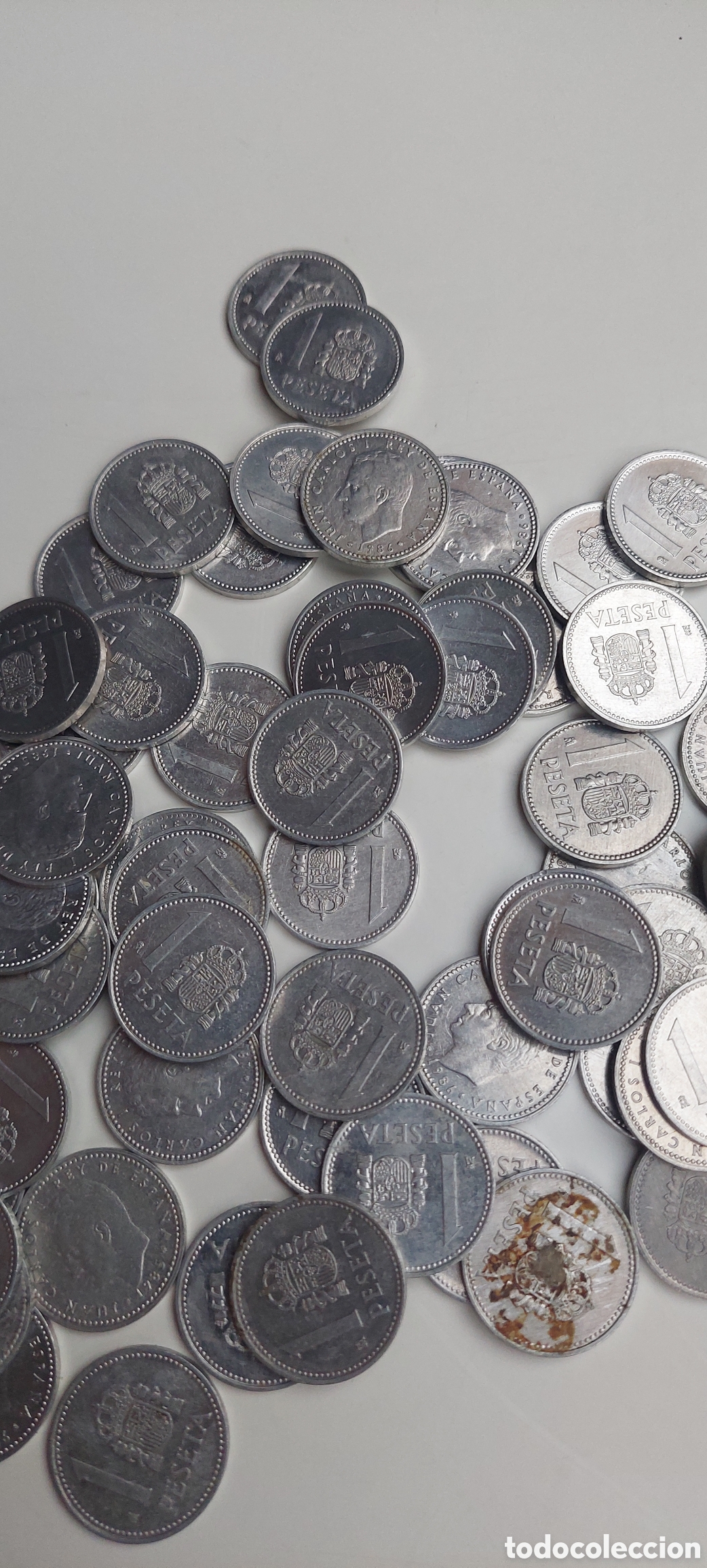Monedas Franco: Lote 77 monedas 1 peseta - Foto 5