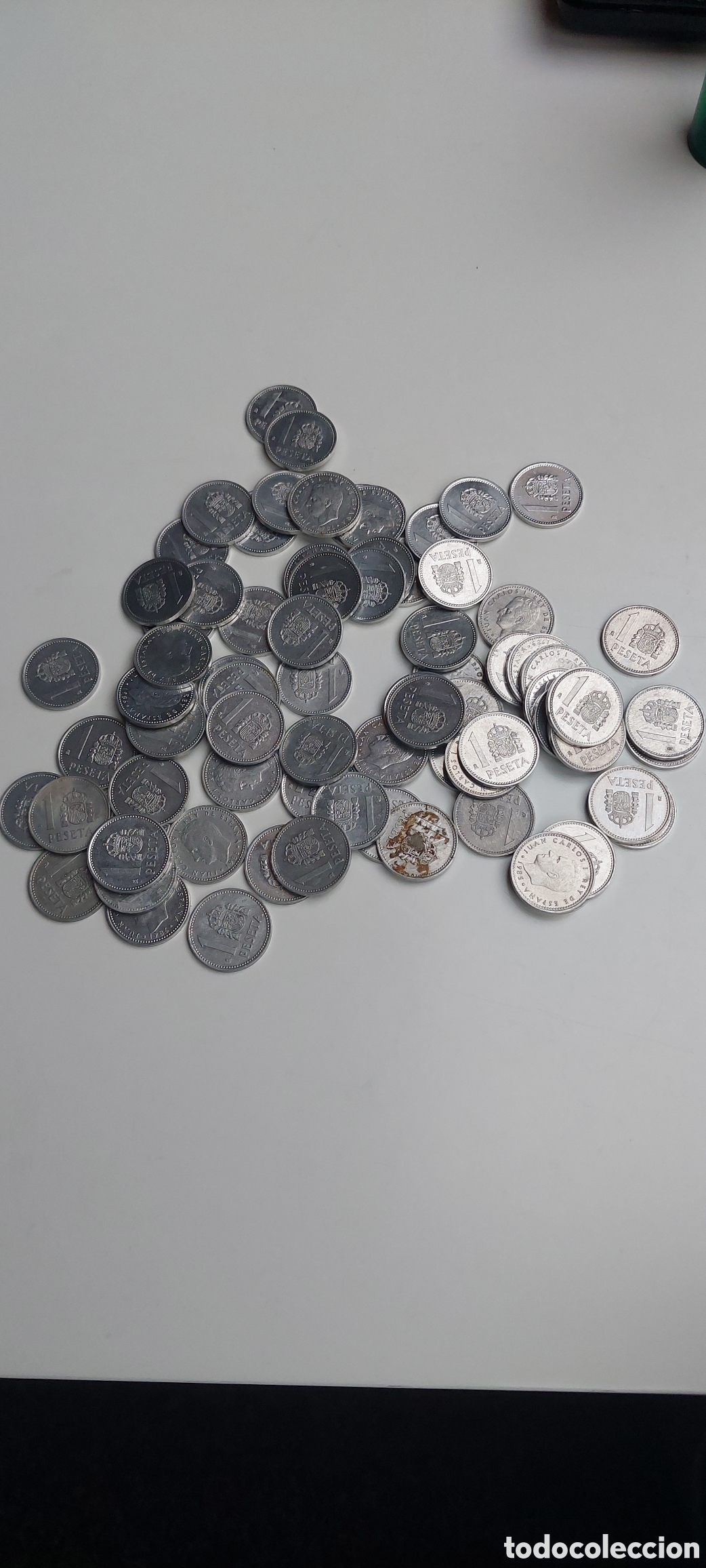 Monedas Franco: Lote 77 monedas 1 peseta - Foto 1