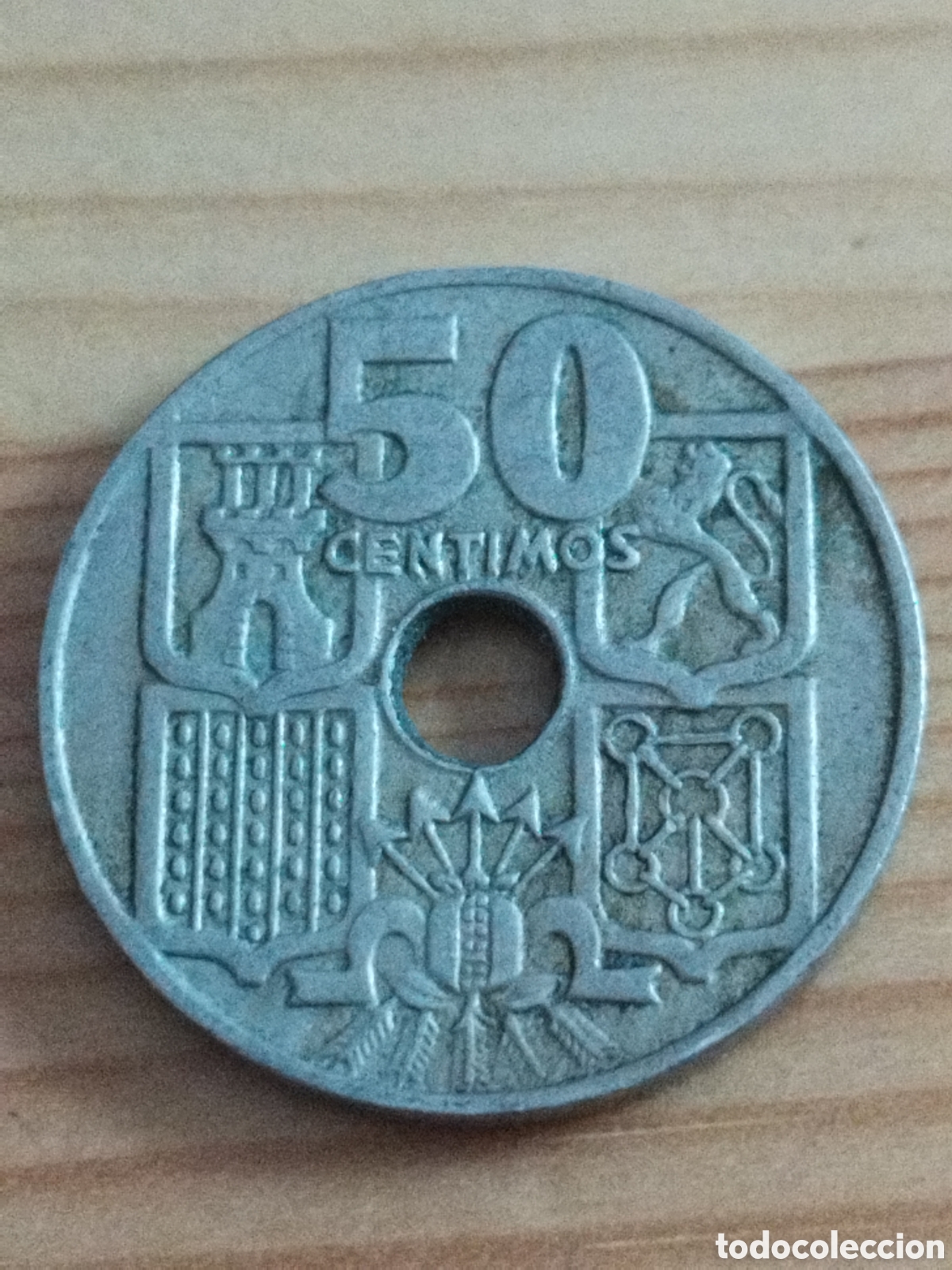 Monedas Franco: Moneda de 50 c&eacute;ntimos de 1949 19-51 - Foto 3